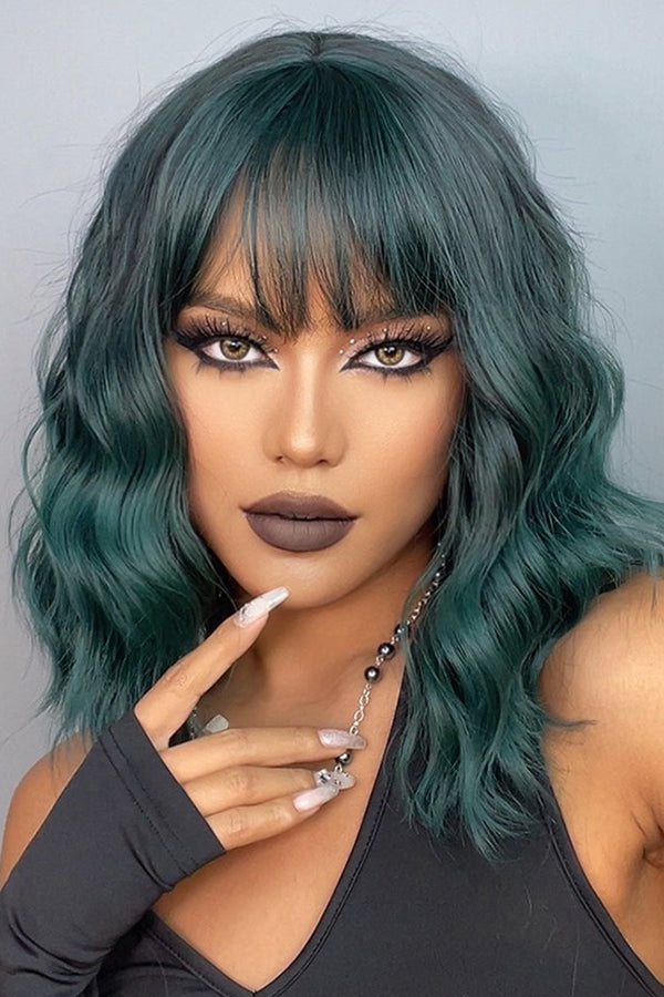 14" Mixed Green Fashion Synthetic Hair Wig 50247
