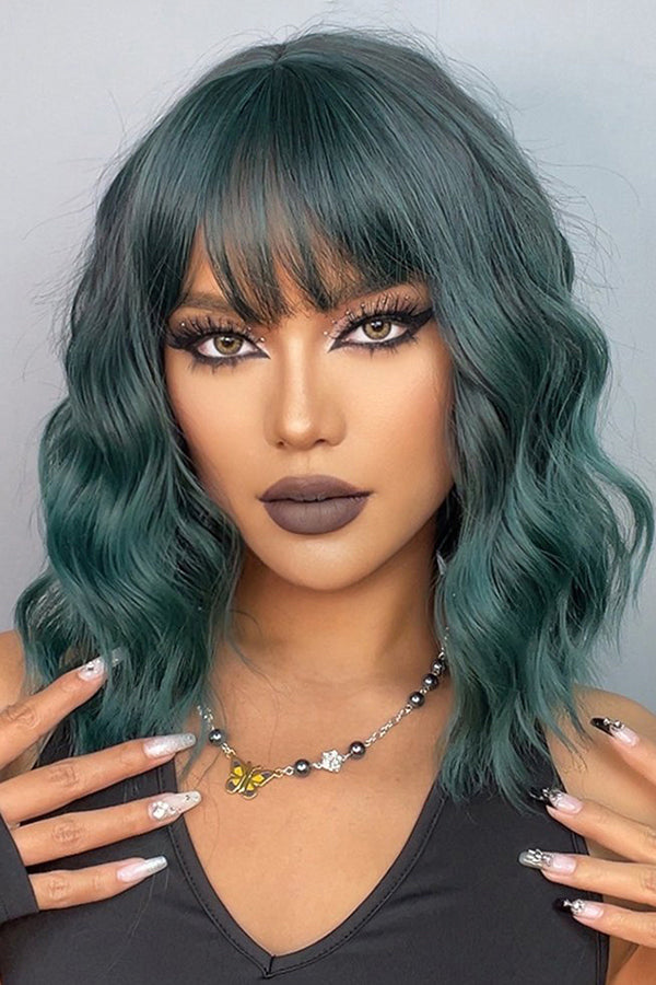 14" Mixed Green Fashion Synthetic Hair Wig 50247