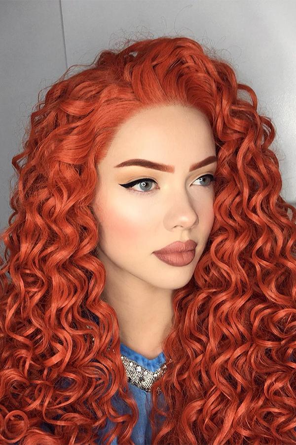 24" Reddish Orange Lace Front Synthetic Wig 10156 - StarLite Hair
