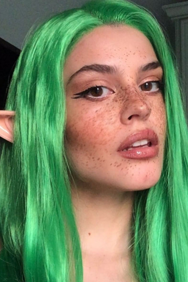 24" Green Lace Front Synthetic Hair Wig 20023