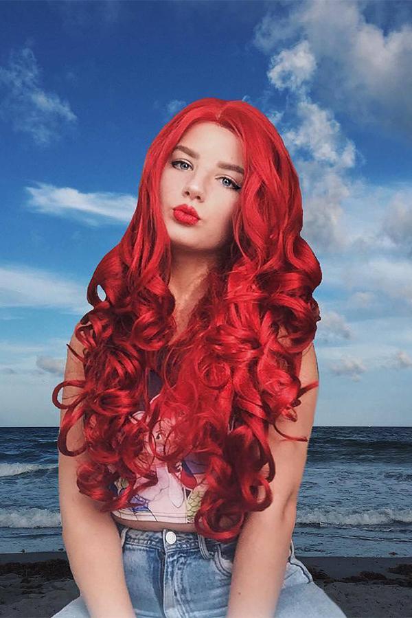 26" Red Lace Front Synthetic Hair Wig 20041 - StarLite Hair