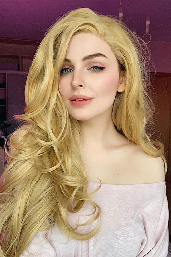 26" Mixed Blonde Lace Front Synthetic Wig 20148