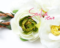 Boho Vine White Wedding Flower Wreath Headband AC003 - StarLite Hair
