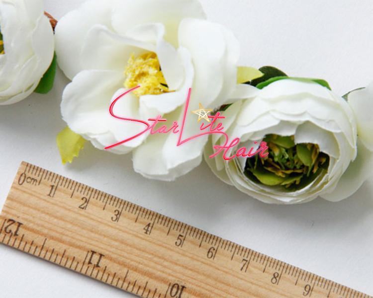 Boho Vine White Wedding Flower Wreath Headband AC003 - StarLite Hair