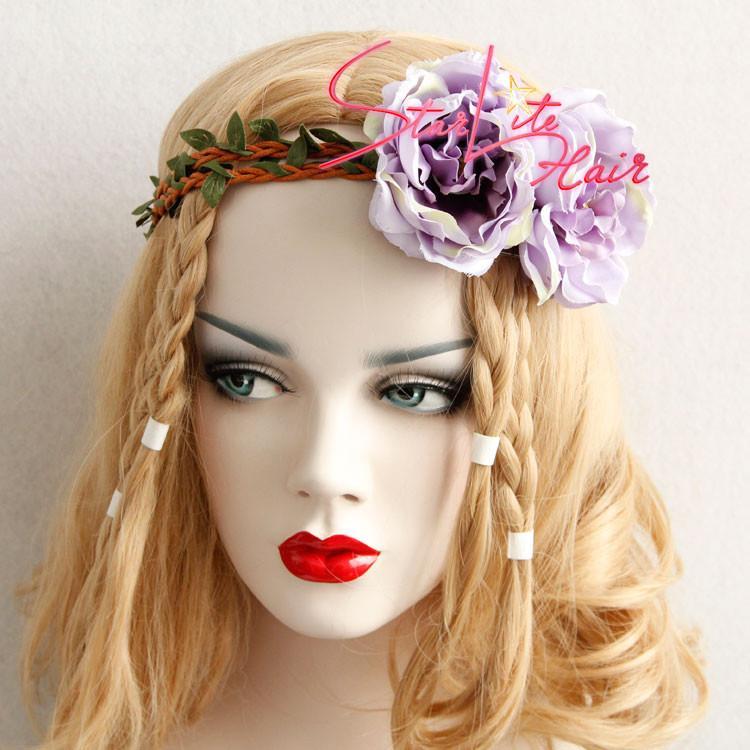 Purple Flower Vine Wreath Woodland Circlet Headband AC009 - StarLite Hair