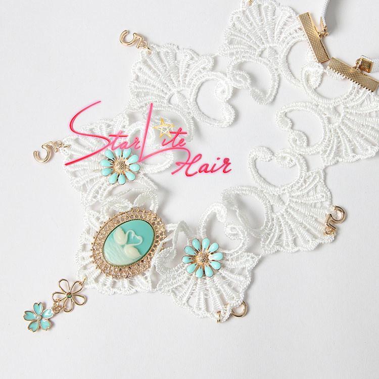 White Lace Flower Wedding Crown Hand-made Headband AC023 - StarLite Hair