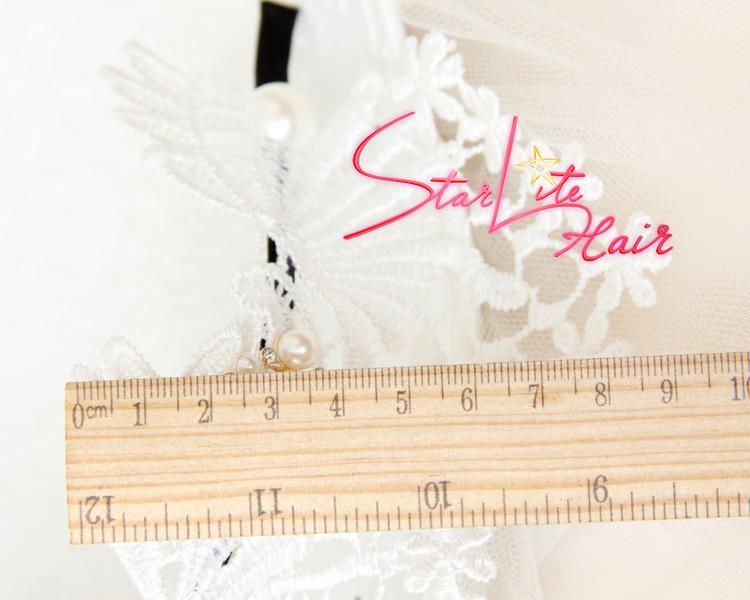 White Lace Flower Elegant Bridal Hand-made Headpiece AC037 - StarLite Hair