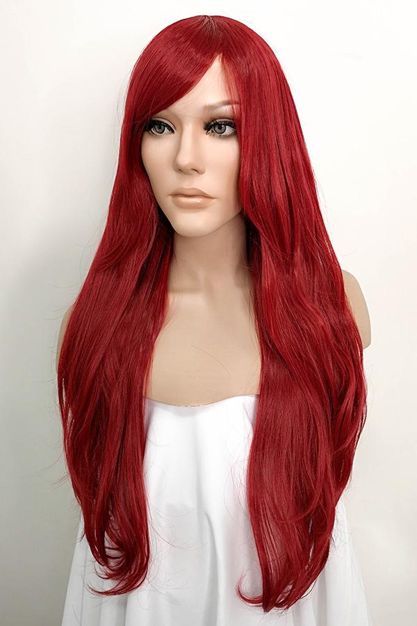 26" Dark Red Fashion Synthetic Hair Wig 40037