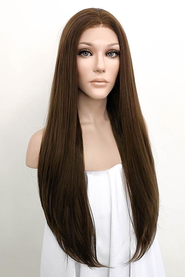24" Mixed Brunette Lace Front Synthetic Wig 20004 - StarLite Hair