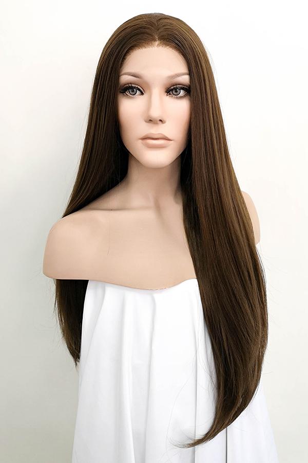 24" Mixed Brunette Lace Front Synthetic Wig 20004 - StarLite Hair