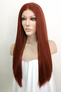 24" Auburn Lace Front Synthetic Wig 20006
