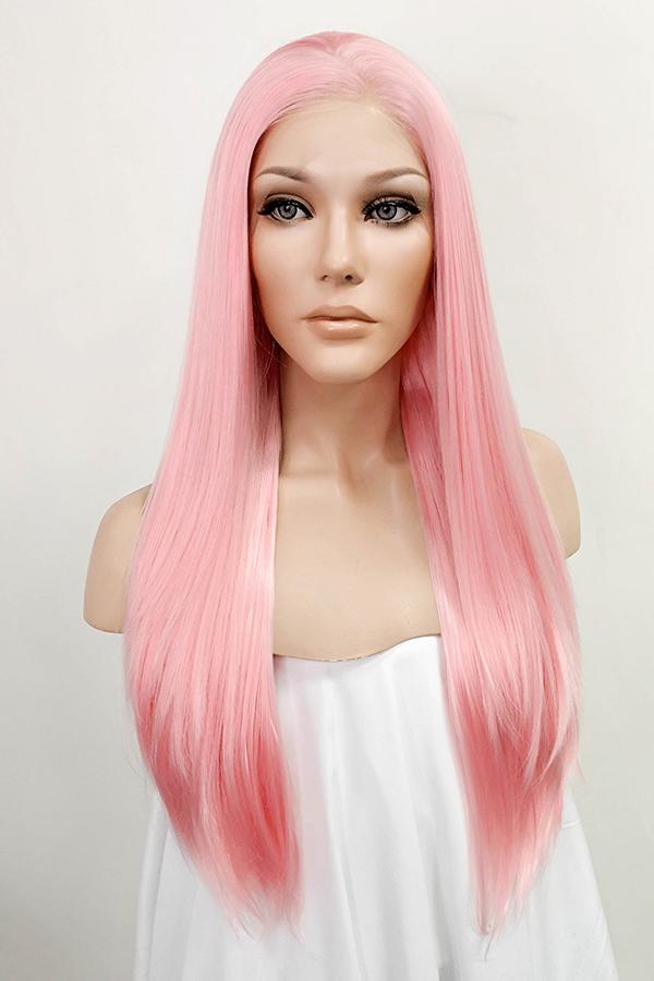 24" Pink Lace Front Synthetic Wig 20274