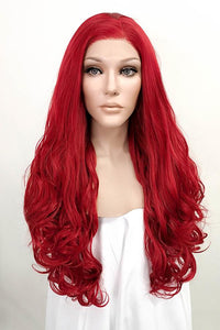 26" Red Lace Front Synthetic Hair Wig 20041