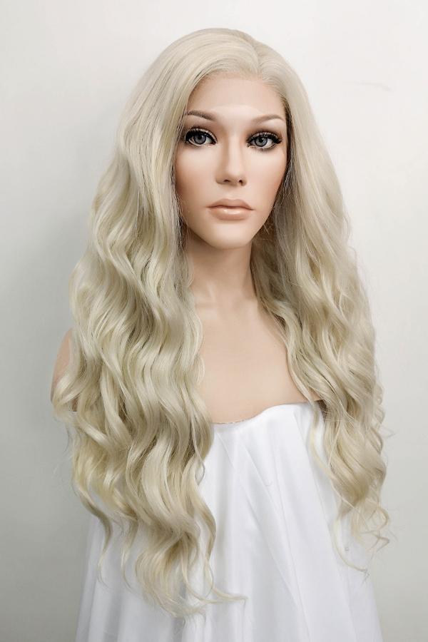 24" Light Ash Blonde Lace Front Synthetic Wig 20053 - StarLite Hair