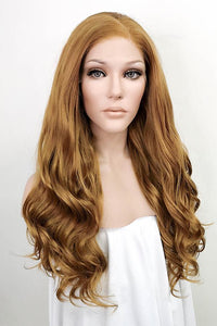 24" Golden Brown Lace Front Synthetic Wig 20061