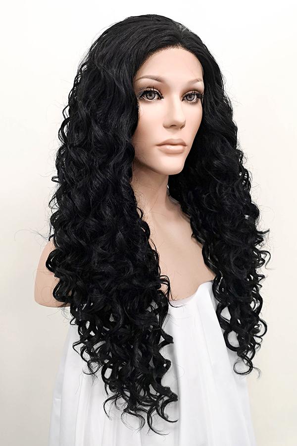 24" Jet Black Lace Front Synthetic Hair Wig 20086 - StarLite Hair