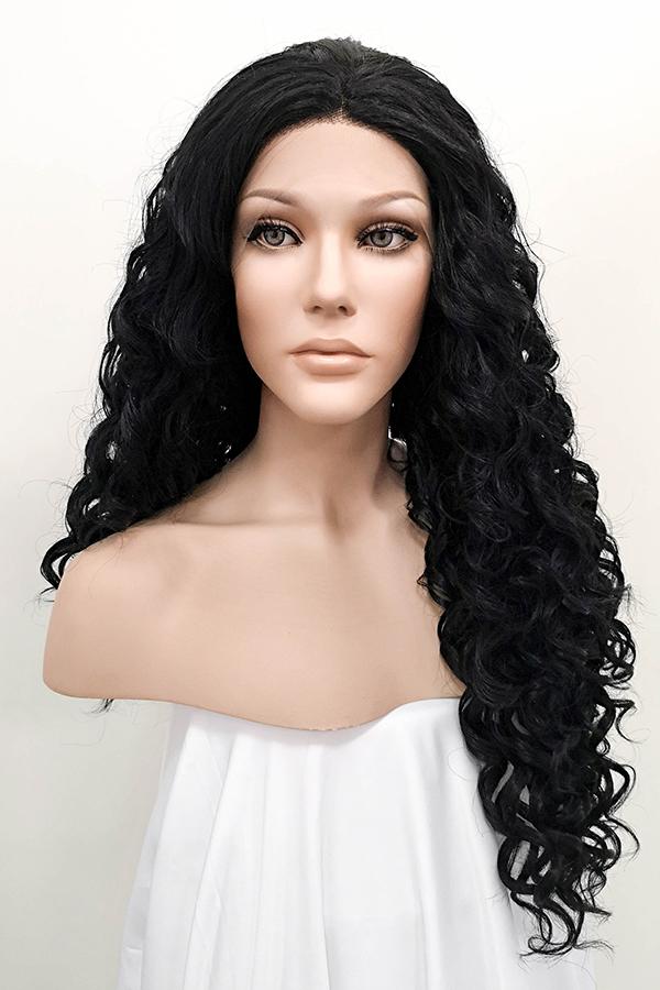 24" Jet Black Lace Front Synthetic Hair Wig 20086 - StarLite Hair