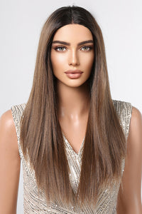 24" Brown With Dark Roots Lace Front Synthetic Hair Wig 10300 - StarLite Hair