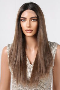 24" Brown With Dark Roots Lace Front Synthetic Hair Wig 10300 - StarLite Hair