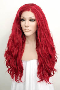 24" Dark Red Lace Front Synthetic Wig 20164 - StarLite Hair