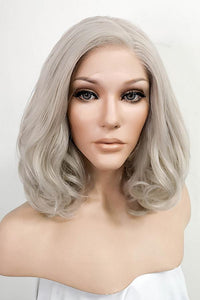 16" Ash Grey Lace Front Synthetic Hair Wig 20177
