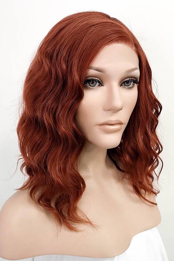 14" Auburn Lace Front Synthetic Wig 20218