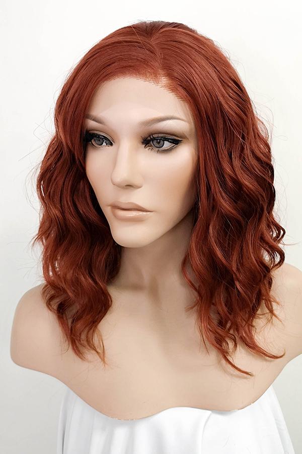 14" Auburn Lace Front Synthetic Wig 20218