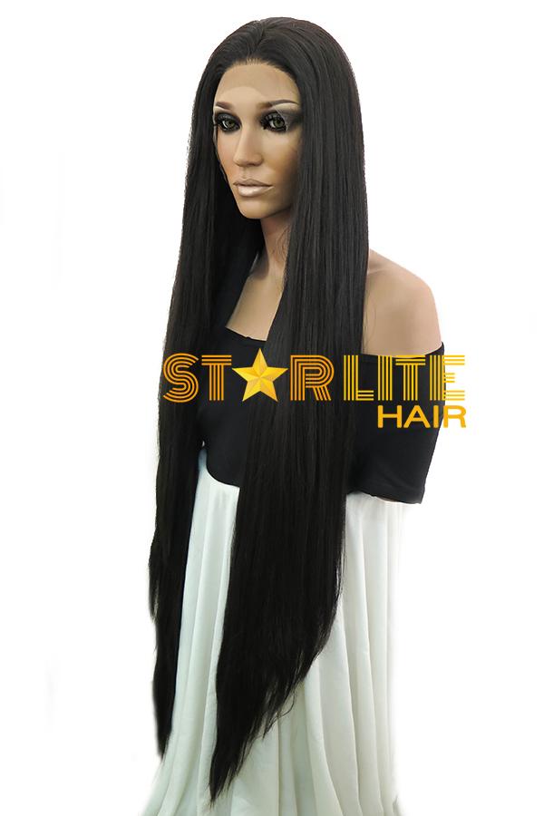 42" Natural Black Yaki Lace Front Synthetic Wig 10268 - StarLite Hair