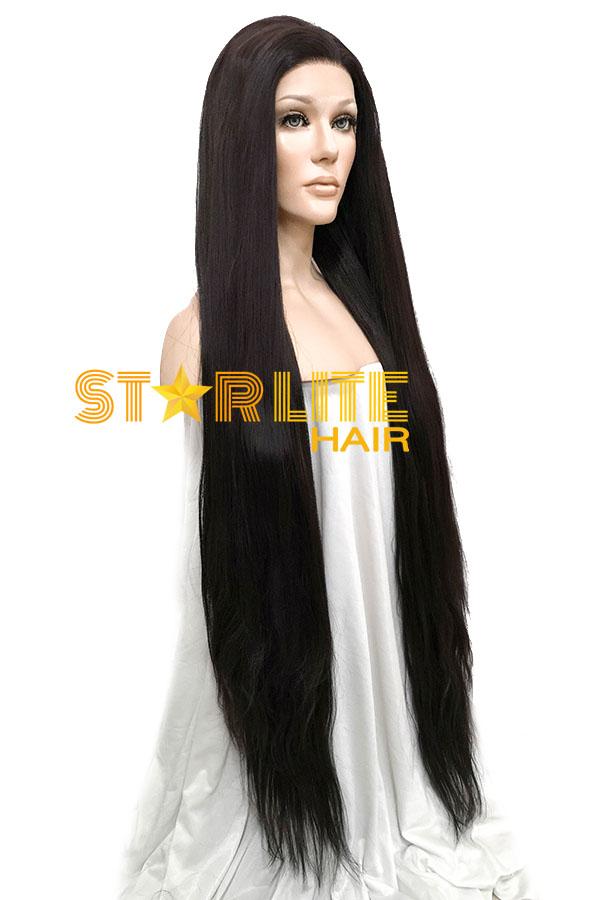 42" Natural Black Yaki Lace Front Synthetic Wig 10053 - StarLite Hair