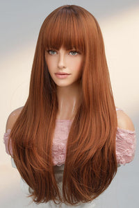24" Brown With Dark Roots Fashion Synthetic Hair Wig 50243