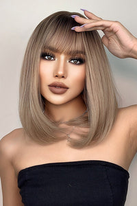 16" Brown Mixed Blonde Fashion Synthetic Hair Wig 50244