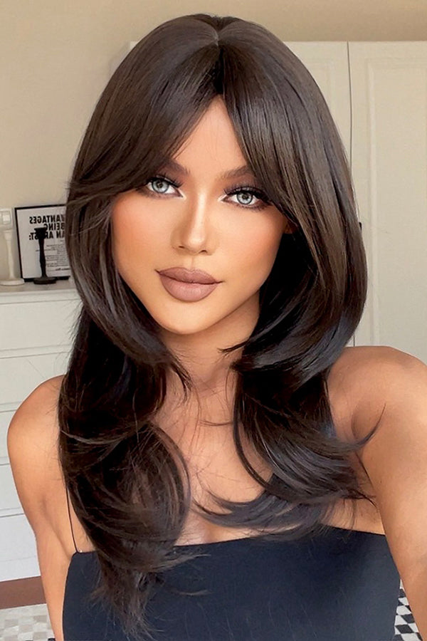 20" Brown Fashion Synthetic Hair Wig 50246
