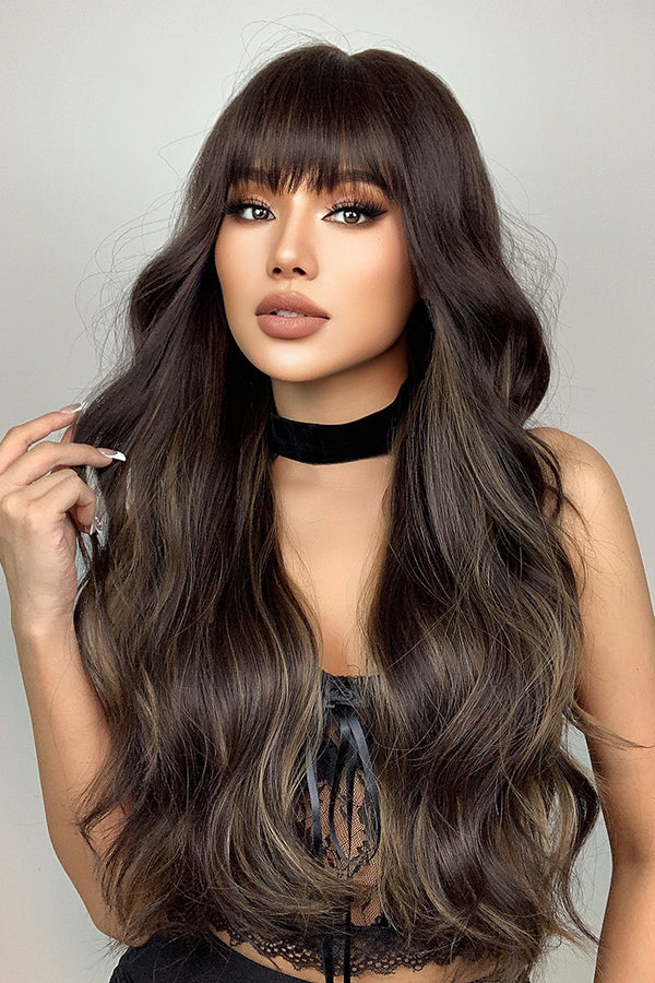 26" Mixed Brown Fashion Synthetic Hair Wig 50249