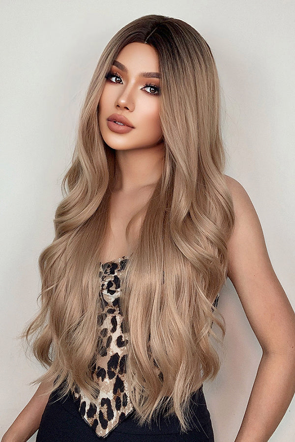 26" Blonde With Dark Roots Fashion Synthetic Hair Wig 50251