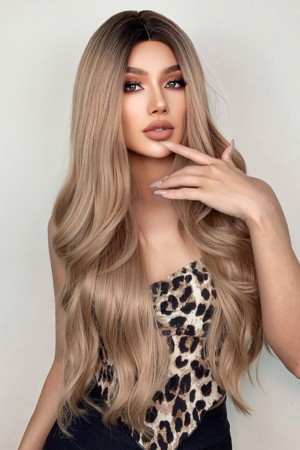 26" Blonde With Dark Roots Fashion Synthetic Hair Wig 50251