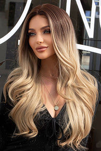 24" Blonde With Brown Roots Fashion Synthetic Hair Wig 50262